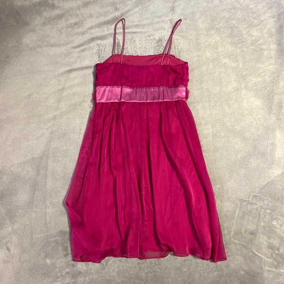 90s Fuschia Pink Dress Tulle Homecoming Size 6 Babydoll Y2K Fairy Laura Canada - Picture 8 of 9